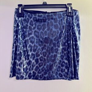Leopard Blue mini skirt
